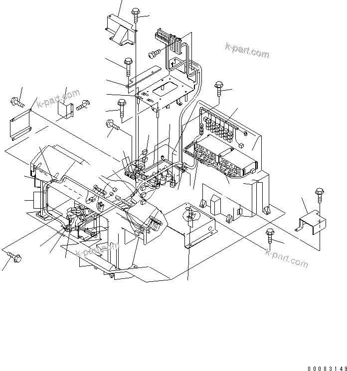 Komatsu parts book diagram for HM350-1L S/N A10001-UP: CAB ELECTRICAL (CAB HARNESS)