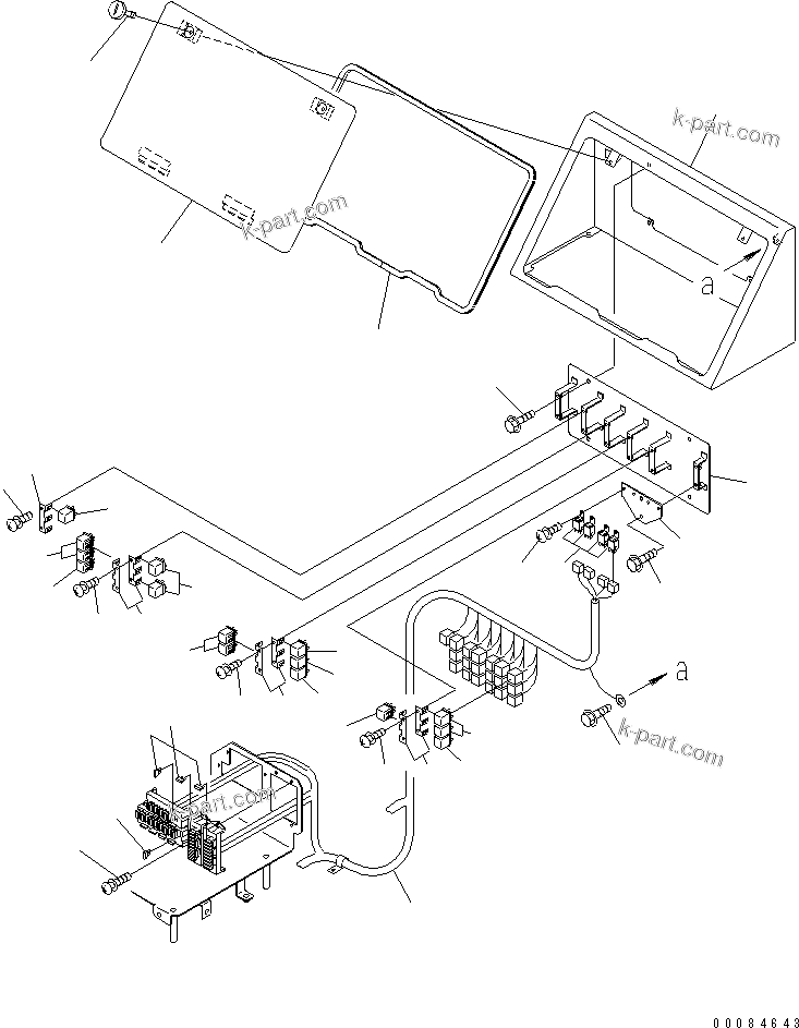 Komatsu parts book diagram for HM350-1L S/N A10001-UP: CAB ELECTRICAL (FUSE AND RELAY)