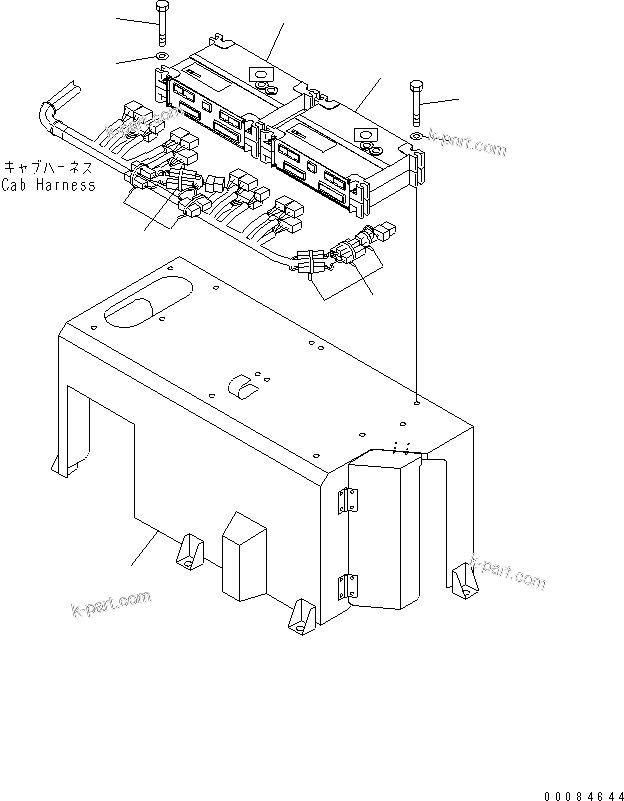 Komatsu parts book diagram for HM350-1L S/N A10001-UP: CAB ELECTRICAL (TRANSMISSION CONTROLLER AND BRAKE CONTROLLER)