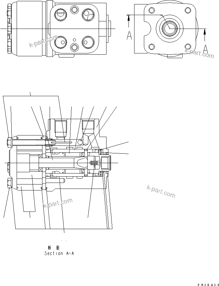 Komatsu parts book diagram for HM350-1L S/N A10001-UP: STEERING COLUMN (STEERING VALVE) (INNER PARTS)
