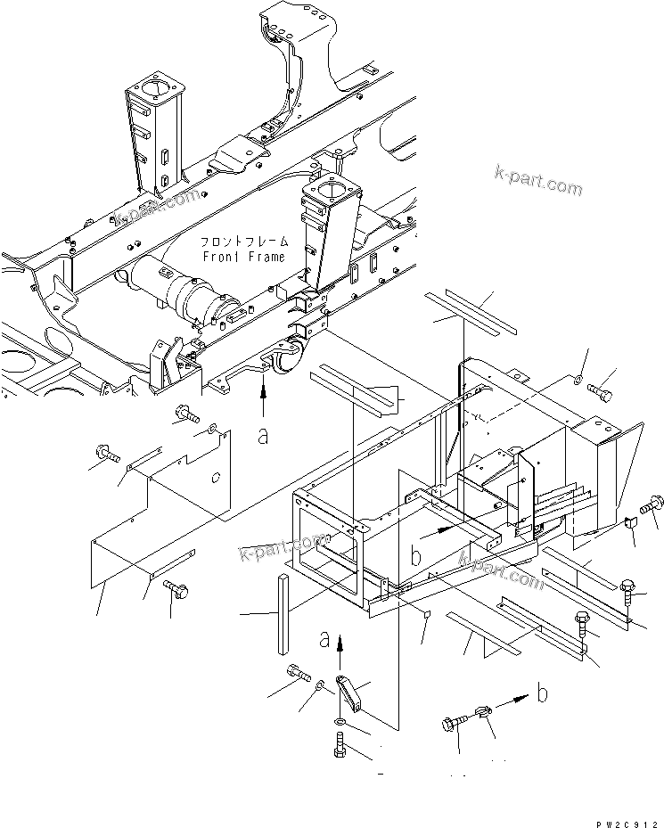 Komatsu parts book diagram for HM350-1L S/N A10001-UP: FENDER (L.H. LOWER) (1/2)