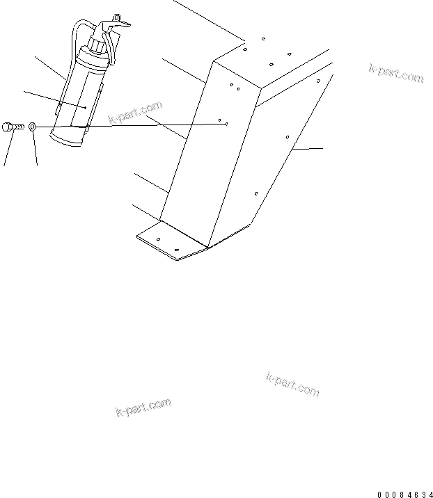 Komatsu parts book diagram for HM350-1L S/N A10001-UP: FIRE EXTINGUISHER