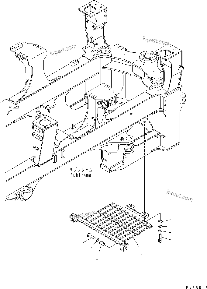 Komatsu parts book diagram for HM350-1L S/N A10001-UP: TRANSMISSION UNDER GUARD
