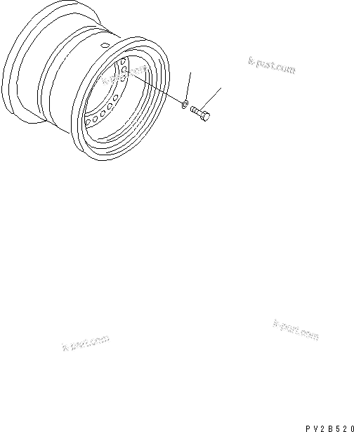 Komatsu parts book diagram for HM350-1L S/N A10001-UP: RIM (MOUNT BOLTS AND WASHERS)
