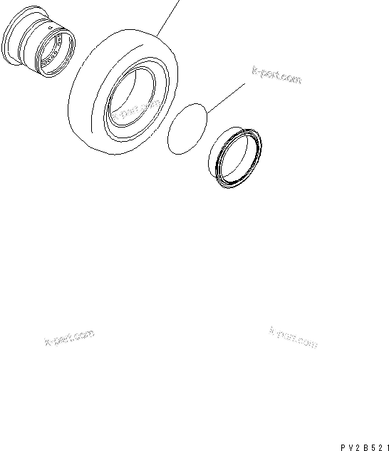 Komatsu parts book diagram for HM350-1L S/N A10001-UP: TIRE (GOODYEAR) (26.5-R25)