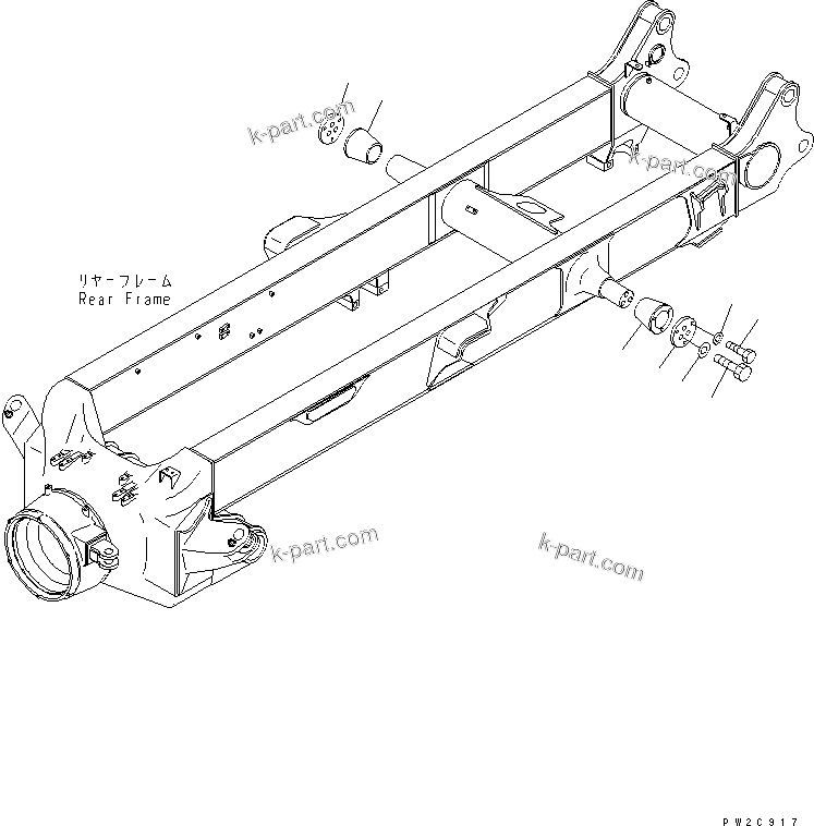 Komatsu parts book diagram for HM350-1L S/N A10001-UP: REAR SUSPENSION (EQUALIZER BAR MOUNTING PARTS)