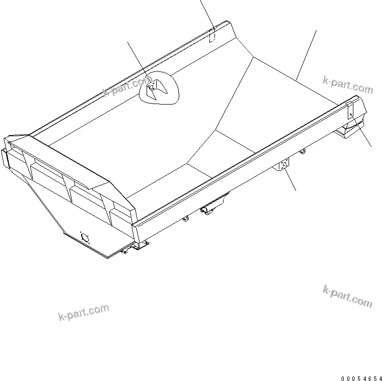 Komatsu parts book diagram for HM350-1L S/N A10001-UP: BODY (FOR NEW TAIL GATE)