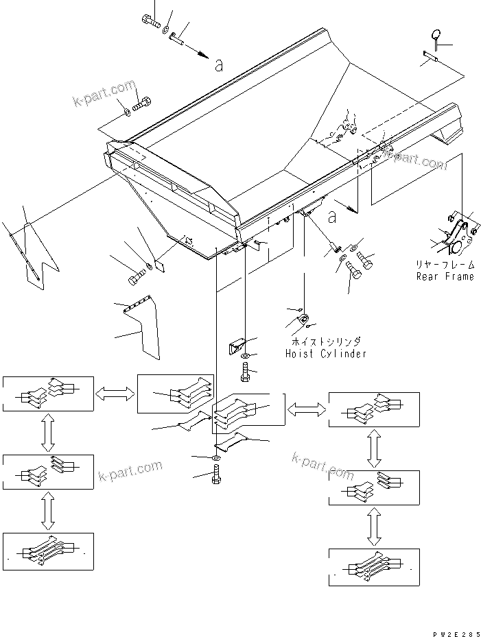 Komatsu parts book diagram for HM350-1L S/N A10001-UP: BODY (ACCESSORY AND PARTS)(#A10001-A10014)