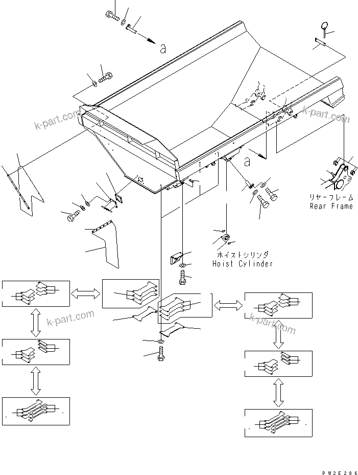 Komatsu parts book diagram for HM350-1L S/N A10001-UP: BODY (ACCESSORY AND PARTS) (WITH BODY HEATING)(#A10001-A10014)