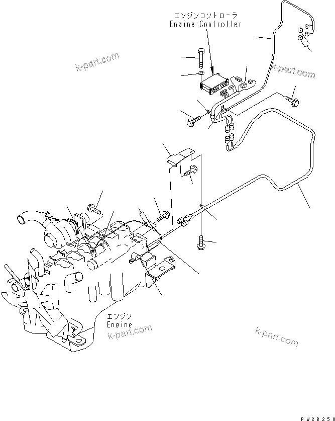 Komatsu parts book diagram for HM400-1L S/N A10001-UP: ENGINE HARNESS