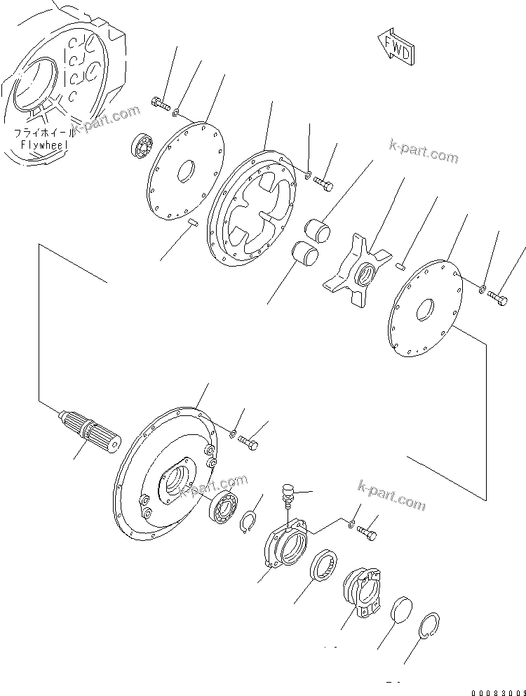 Komatsu parts book diagram for HM400-1L S/N A10001-UP: ENGINE DAMPER