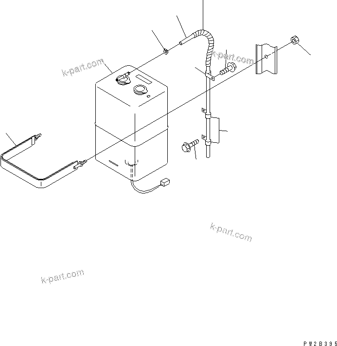Komatsu parts book diagram for HM400-1L S/N A10001-UP: RADIATOR (RESERVE TANK AND PIPING)