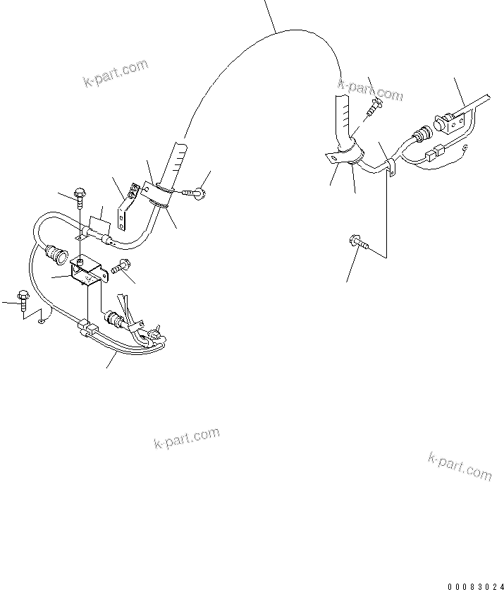 Komatsu parts book diagram for HM400-1L S/N A10001-UP: FRONT FRAME ELECTRICAL (HITCH HARNESS)