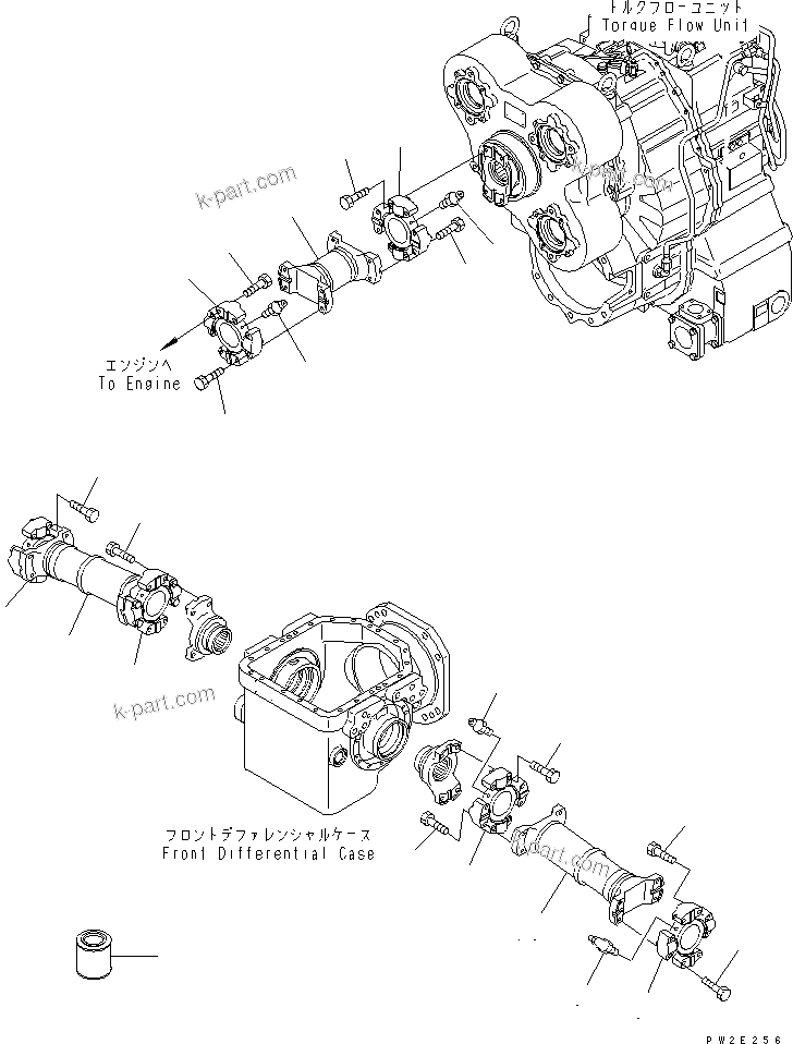 Komatsu parts book diagram for HM400-1L S/N A10001-UP: FRONT DRIVE SHAFT