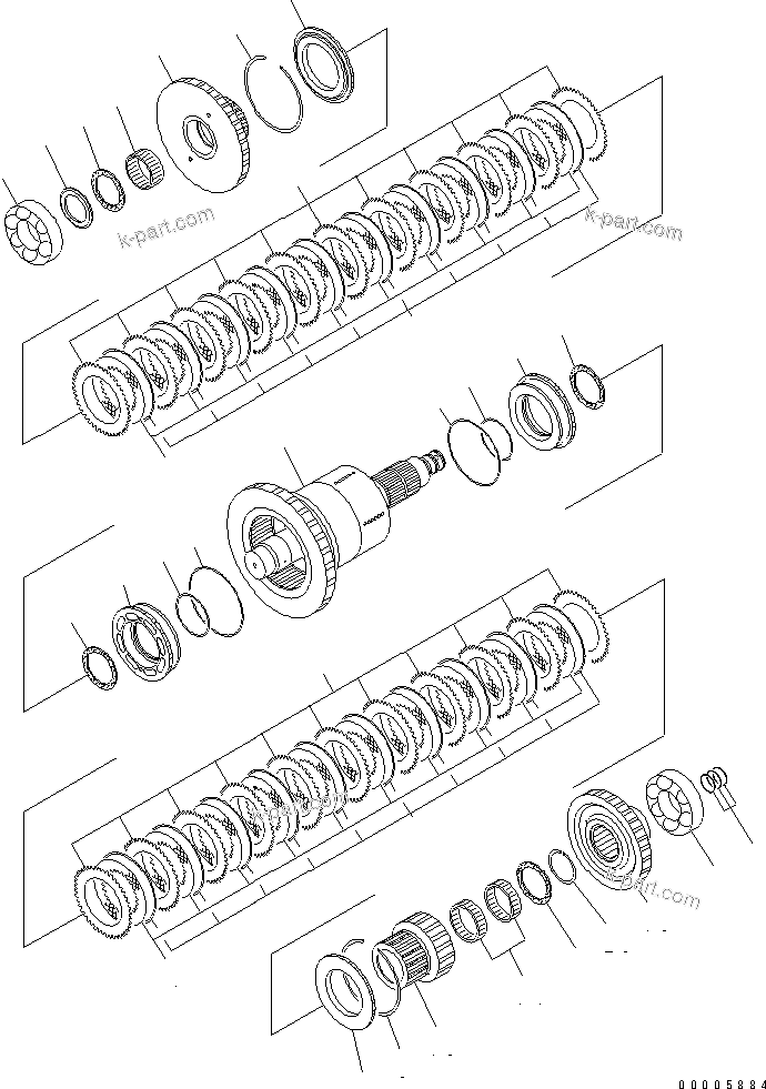Komatsu parts book diagram for HM400-1L S/N A10001-UP: TRANSMISSION (FORWARD HI AND 1ST)