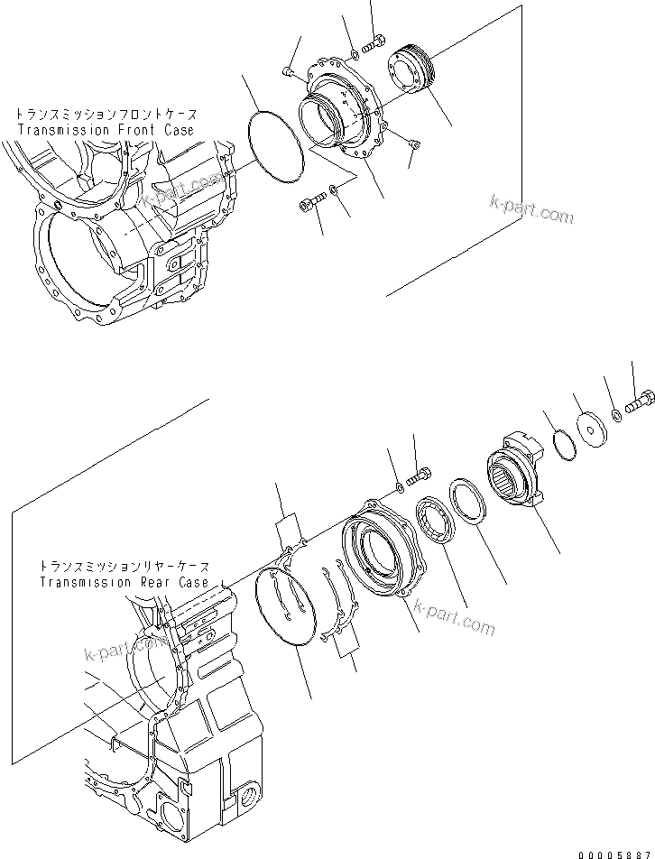 Komatsu parts book diagram for HM400-1L S/N A10001-UP: TRANSMISSION (OUTPUT) (1/2)