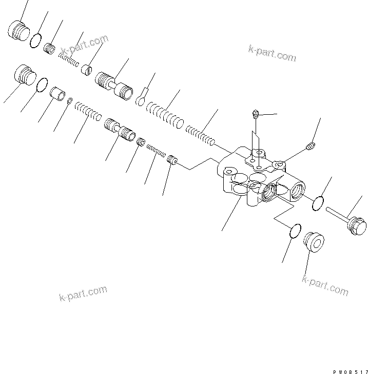 Komatsu parts book diagram for HM400-1L S/N A10001-UP: TRANSMISSION (CONTROL VALVE) (MAIN RELIEF VALVE)