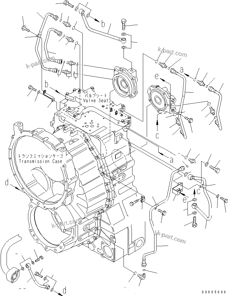 Komatsu parts book diagram for HM400-1L S/N A10001-UP: TRANSMISSION (PIPING) (1/2)