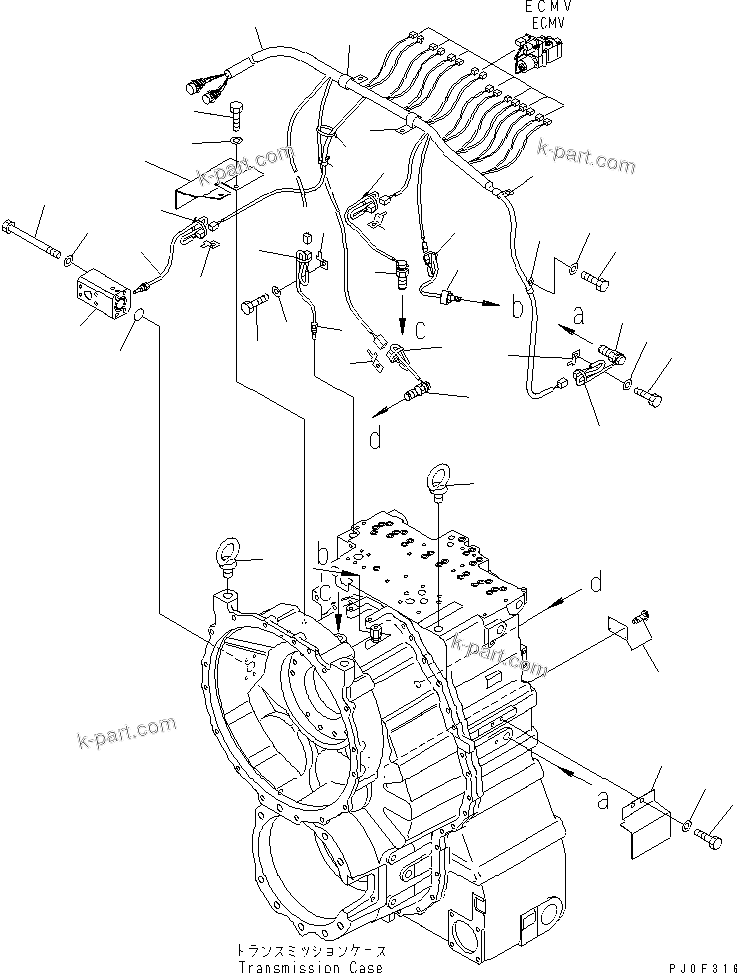Komatsu parts book diagram for HM400-1L S/N A10001-UP: TRANSMISSION (ACCESSORY) (2/2)