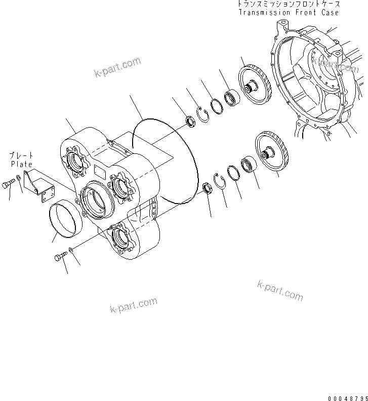 Komatsu parts book diagram for HM400-1L S/N A10001-UP: TRANSMISSION (POWER TAKE OFF AND CHARGE PUMP)