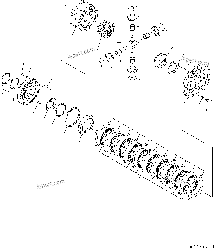 Komatsu parts book diagram for HM400-1L S/N A10001-UP: CENTER AXLE (DIFFERENTIAL LOCK)