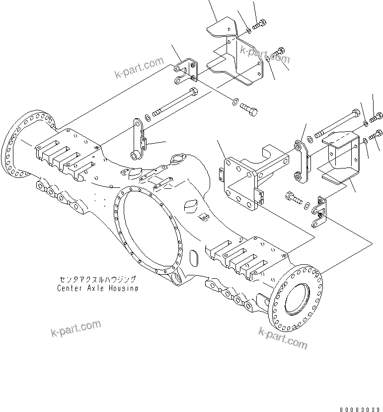 Komatsu parts book diagram for HM400-1L S/N A10001-UP: CENTER BRAKE PIPING (COVER)