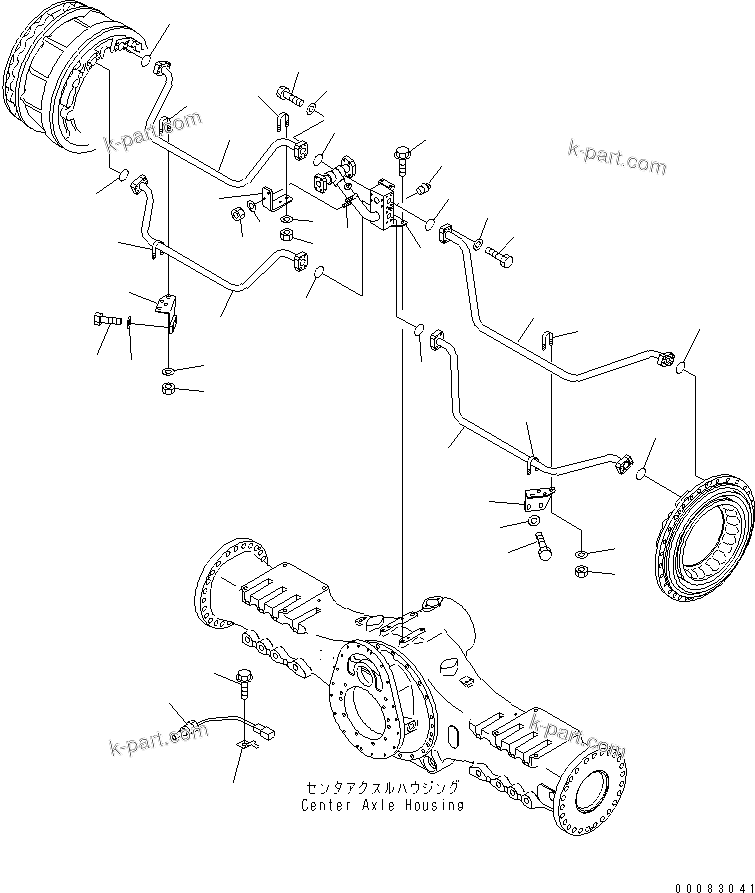 Komatsu parts book diagram for HM400-1L S/N A10001-UP: CENTER BRAKE COOLING