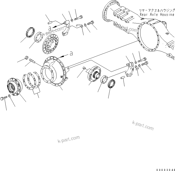 Komatsu parts book diagram for HM400-1L S/N A10001-UP: REAR AXLE (CARRIER)
