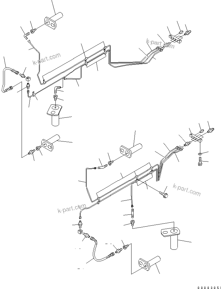 Komatsu parts book diagram for HM400-1L S/N A10001-UP: LUBRICATION (FRONT FRAME)