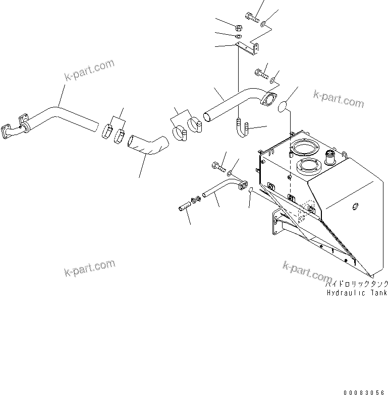 Komatsu parts book diagram for HM400-1L S/N A10001-UP: HYDRAULIC PIPING (TANK TO PUMP)