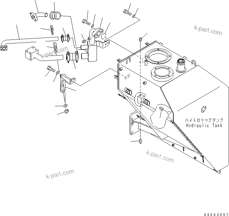 Komatsu parts book diagram for HM400-1L S/N A10001-UP: HYDRAULIC PIPING (RETURN LINE)