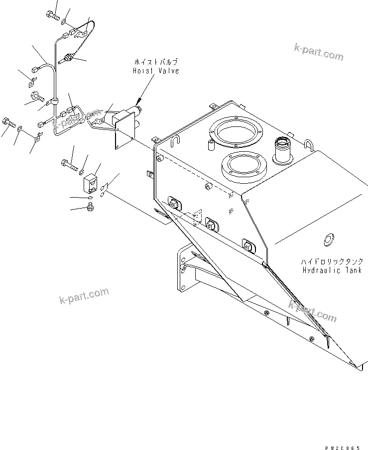 Komatsu parts book diagram for HM400-1L S/N A10001-UP: HYDRAULIC TANK (SENSOR)