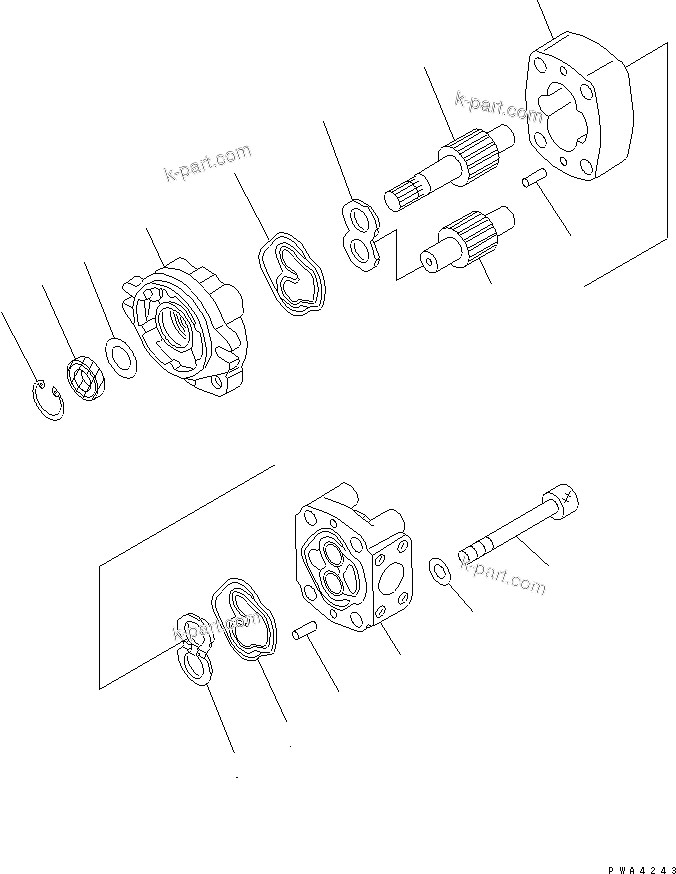 Komatsu parts book diagram for HM400-1L S/N A10001-UP: PUMP ASSEMBLY (SBL21)