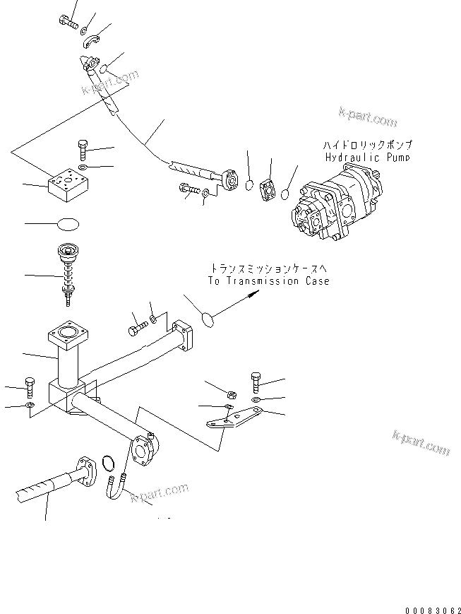 Komatsu parts book diagram for HM400-1L S/N A10001-UP: HYDRAULIC PIPING (FILTER TO PUMP)