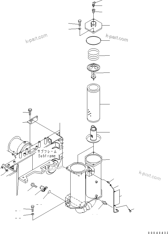 Komatsu parts book diagram for HM400-1L S/N A10001-UP: TRANSMISSION LINE FILTER