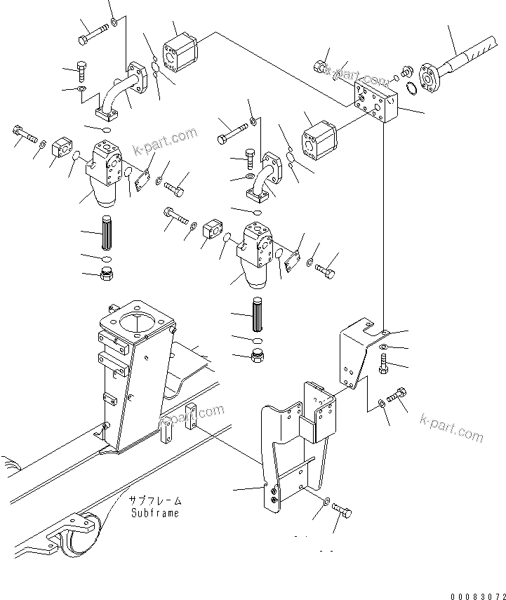 Komatsu parts book diagram for HM400-1L S/N A10001-UP: HYDRAULIC PIPING (LINE FILTER AND PIPING)