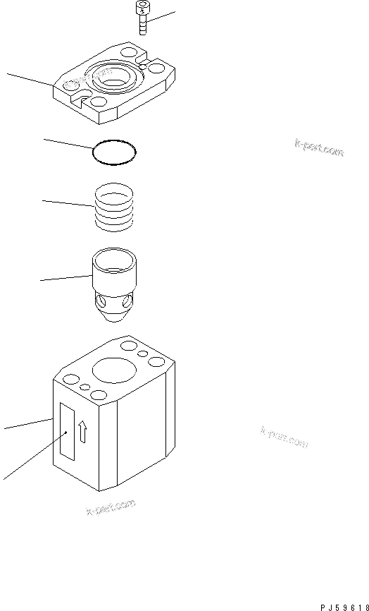 Komatsu parts book diagram for HM400-1L S/N A10001-UP: CHECK VALVE (INNER PARTS)