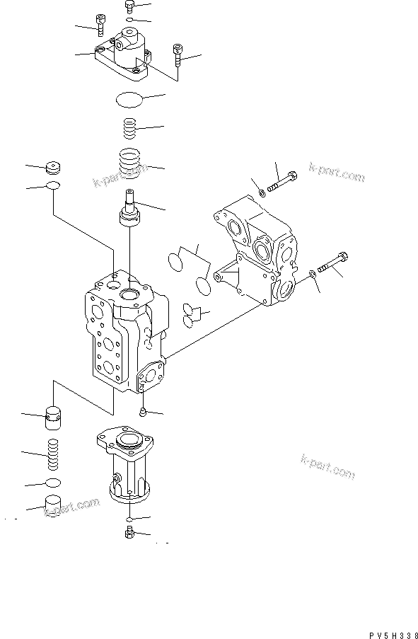 Komatsu parts book diagram for HM400-1L S/N A10001-UP: HOIST VALVE (INNER PARTS) (3/3)