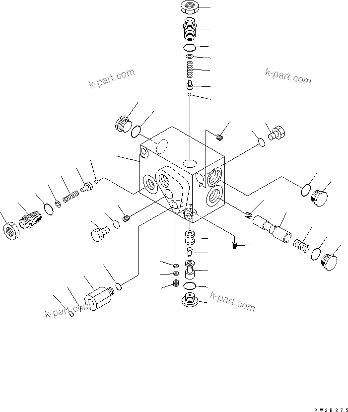 Komatsu parts book diagram for HM400-1L S/N A10001-UP: ACCUMULATOR (CHARGE VALVE) (INNER PARTS)