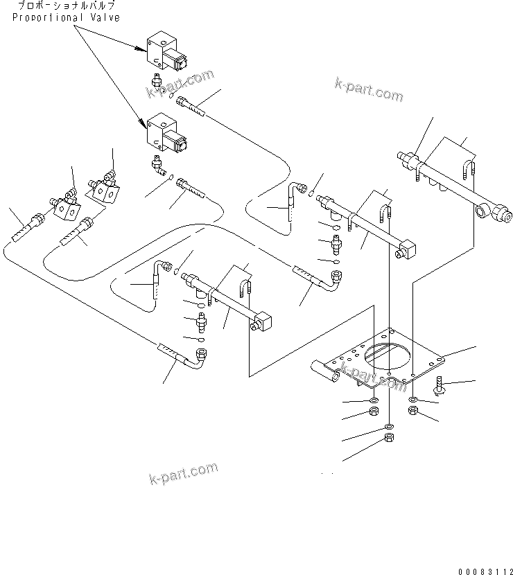 Komatsu parts book diagram for HM400-1L S/N A10001-UP: BRAKE PIPING (FRONT AND REAR ACCUMULATOR LINE)