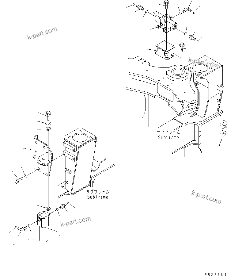 Komatsu parts book diagram for HM400-1L S/N A10001-UP: BRAKE CONTROL EQUIPMENT (FILTER AND SLACK ADJUSTER)