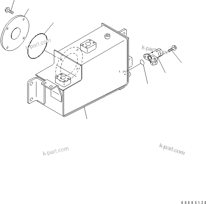 Komatsu parts book diagram for HM400-1L S/N A10001-UP: BRAKE SUB TANK