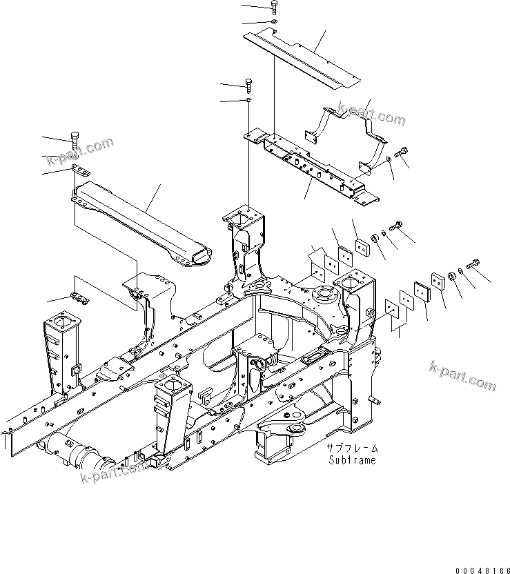 Komatsu parts book diagram for HM400-1L S/N A10001-UP: FRONT FRAME (FRAME ACCESSORY PARTS)
