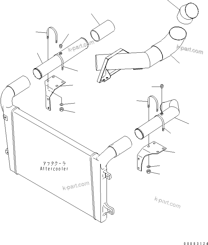 Komatsu parts book diagram for HM400-1L S/N A10001-UP: AIR INTAKE PIPING