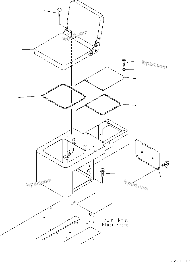 Komatsu parts book diagram for HM400-1L S/N A10001-UP: AUXILIARY SEAT