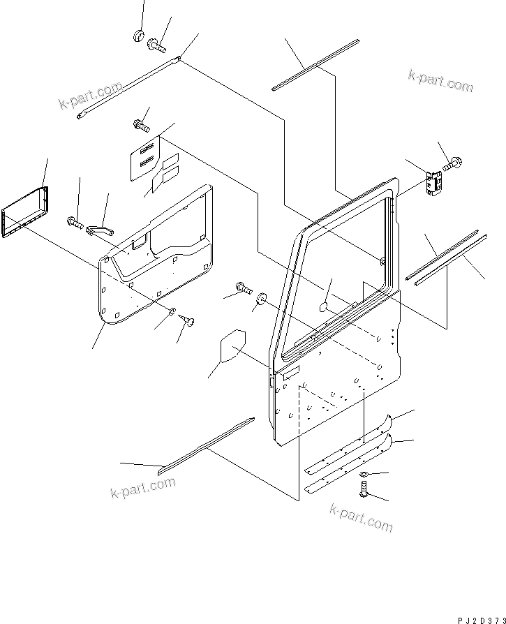 Komatsu parts book diagram for HM400-1L S/N A10001-UP: CAB (L.H. DOOR) (ACCESSORY PARTS)