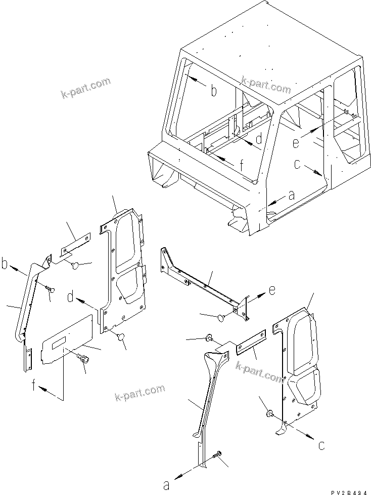 Komatsu parts book diagram for HM400-1L S/N A10001-UP: CAB (INSIDE COVER)