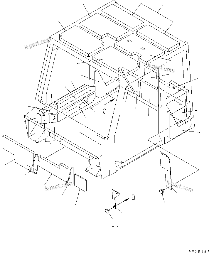 Komatsu parts book diagram for HM400-1L S/N A10001-UP: CAB (NOISE PROOFING SHEET) (2/2)