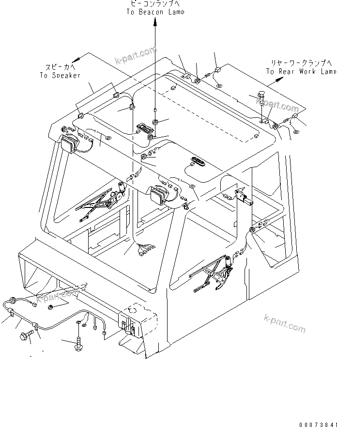 Komatsu parts book diagram for HM400-1L S/N A10001-UP: CAB (ELECTRICAL HARNESS)