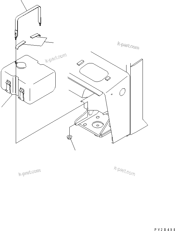 Komatsu parts book diagram for HM400-1L S/N A10001-UP: CAB (WASHER TANK)